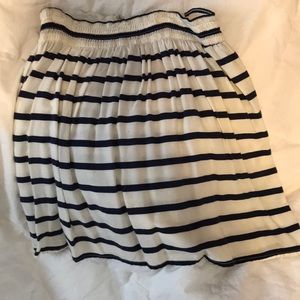 Cotton navy striped skirt